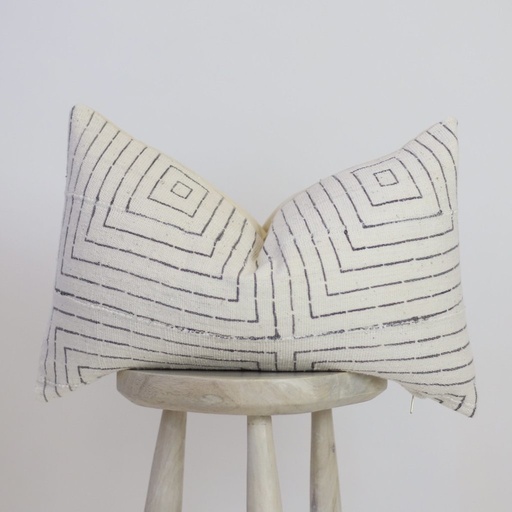 Mae Woven - Nene Grey Lumbar Cushion Cover with Insert 35cm x 55cm
